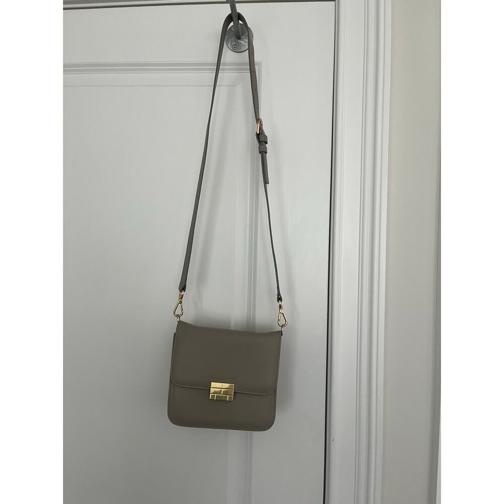 Frame Le Signature Mini Leather Crossbody Bag Taupe
